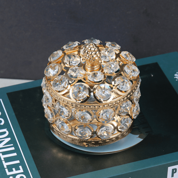 1pc Octagonal Pearl Jewelry Box, Elegant Princess Crystal Jewelry Box, Trinket Storage Organizer Case, Luxury Ring Holder