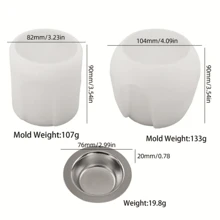 高品质多功能硅胶树脂铸造模具：非常适合制作水培花瓶、蜡烛香薰扩散器、圆柱环氧艺术品、DIY 家居装饰品、精油炉、香薰蜡熔体，以及作为手动活动教学辅助工具。 - 彩色 - 查看 4