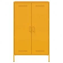 Stylish Mustard Yellow Steel Highboard 613 Cm Modern Storage Cabinet - Yellow - View 5