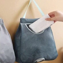 随机颜色可伸缩塑料袋架 - 可拉伸网状挂袋架适用于家庭、厨房、浴室、卧室和物品整理中的可重复使用的塑料袋、亚麻布