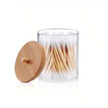 1pc Clear Acrylic Cleaning Swab Storage Jar - Organize And Store Cosmetic Cleaning Pads In A Stylish Way, Valentine's Day Gift, Perfect Bathroom Storage Jar,Home Decor ,Room Decor,Wall Decor