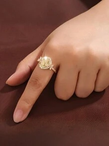 Tsnamer 1 件优雅圣母玛利亚戒指，适合女士女孩，复古闪亮方晶锆石，日常戒指，时尚个性化珠宝礼物 - 戒指 - 查看 2