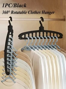 1 件多功能 360° 旋转衣架，衣柜整理衣架，节省空间的螺旋塑料衣架，可容纳 11 件衣服，适合家庭、宿舍和旅行 - 可折叠用于裤子、衬衫和裙子、家居、卧室装饰，适合秋季、假期