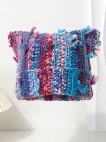 1 pieza Broche decorativo con perlas y rhinestones en forma de oreja de gato hecho a mano para mujer (desmontable), Gorro de punto con borlas de colores bloque, Nuevo gorro de invierno con orejeras de moda versátil