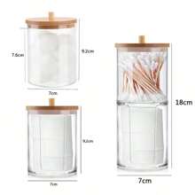 1pc Clear Acrylic Cleaning Swab Storage Jar - Organize And Store Cosmetic Cleaning Pads In A Stylish Way, Valentine's Day Gift, Perfect Bathroom Storage Jar,Home Decor ,Room Decor,Wall Decor