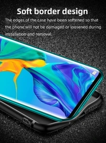 适用于华为/荣耀的手机壳 - TPU 硅胶手机壳，表面柔软 - 黑色哑光防水防震防摔防刮 - 黑色 - 查看 3