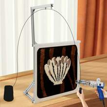 ZhdnBhnos 35.43Inch Tufting Frame Silver Rug Tufting Frame Aluminium Alloy Tufting Frame - Silver - View 1