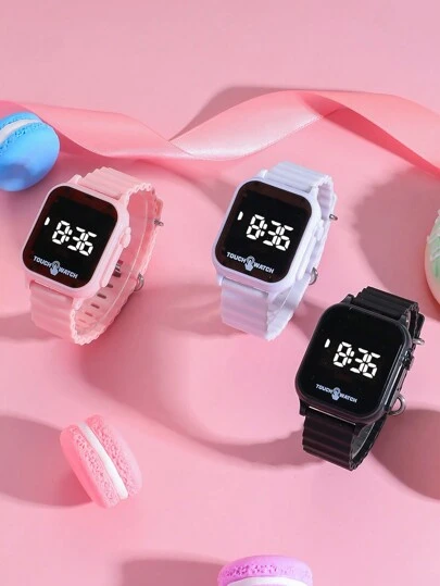 1 件时尚 LED 电子手表，适合儿童和青少年，显示时间和日期，适合作为女孩和男孩的返校或圣诞礼物