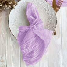 12/24 Pezzi di tovaglioli di garza di formaggio, 50 x 50 cm, tovaglioli da tavola di lino stile fattoria bohémien e accartocciati, tovaglia decorativa per matrimoni, feste, uso quotidiano domestico