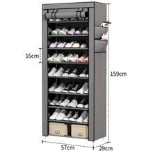 10 Tier Shoe Rack With Dust Cover, Holds 20-25 Pairs Of Shoes, Tall Shoe Racks, Narrow Shoe Rack, Suitable For High Heels, Sneakers, For Hallway, Bedroom (57 X 29 X 159 Cm) With Zippered Outer Cover For Sneakers, Heels Or Shoes.