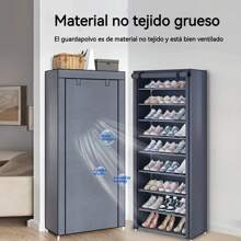 10 Tier Shoe Rack With Dust Cover, Holds 20-25 Pairs Of Shoes, Tall Shoe Racks, Narrow Shoe Rack, Suitable For High Heels, Sneakers, For Hallway, Bedroom (57 X 29 X 159 Cm) With Zippered Outer Cover For Sneakers, Heels Or Shoes.