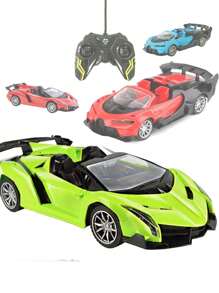 Convertible Control Car Turns On Headlights 7 Functions Green Red Blue Various Models - Lambo Verde - View 1