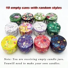 10 Peças Recipientes para Velas 65ml Caixas de Velas Recipientes para Velas DIY Fabricação de Velas, Motivos Requintados para Fabricação de Velas, Artes e Artesanato, Armazenamento, Festa da Primavera, Dia dos Namorados