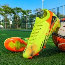 Sepatu Sepak Bola Remaja Terbaru yang Direkomendasikan untuk Sekolah, Pelajar, Pertandingan dan Latihan, Model Low-Top, Stud Panjang, Anti Selip, Cocok untuk Dewasa dan Unisex - Kuning - View 5