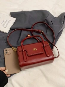 New High-Quality Minimalist Solid Color Maladeh Handbag, Beautiful Design Casual Crossbody Bag, Minimalist Solid Color Classic Dignified Shoulder Bag For Work, Dating, Women, Holiday Gift, Best Mother's Day Gifts Women , Mum Gifts, Mother's Day - Burgundy - View 8
