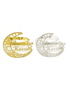 12 قطعة/6 قطع/2 قطعة من أطواق مناديل رمضان بشكل هلال