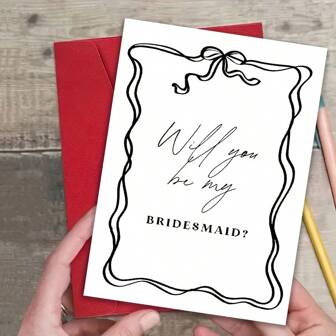 Bridesmaid Proposal Greeting Card: Will You Be My Bridesmaid? - Perfect For Wedding, Bridal Shower, And Engagement Events - Card + Envelope