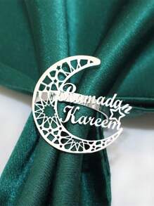 12 قطعة/6 قطع/2 قطعة من أطواق مناديل رمضان بشكل هلال