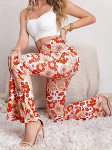 Quần ống loe in hoa, quần Boho Forbidden cho mùa xuân và mùa hè, quần áo nữ - trắng - Xem 6