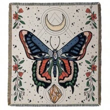1 pièce 160 x 130 cm couverture tricotée à carreaux décorée de franges style bohémien simple, douce et confortable, protection contre le froid pour canapé, chaise, repos, sieste.
