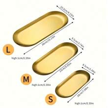 1pc/3pcs, Oval Stainless Steel Service Plate, European Style, Dessert Tray, Fruit Plate, Salad Plate, Steak Plate, Barbecue Plate, Dessert Plate, Seamless Design, Elegant Presentation, Snack Tray, Ideal Choice For Restaurant And Home Use - Multicolor - View 11