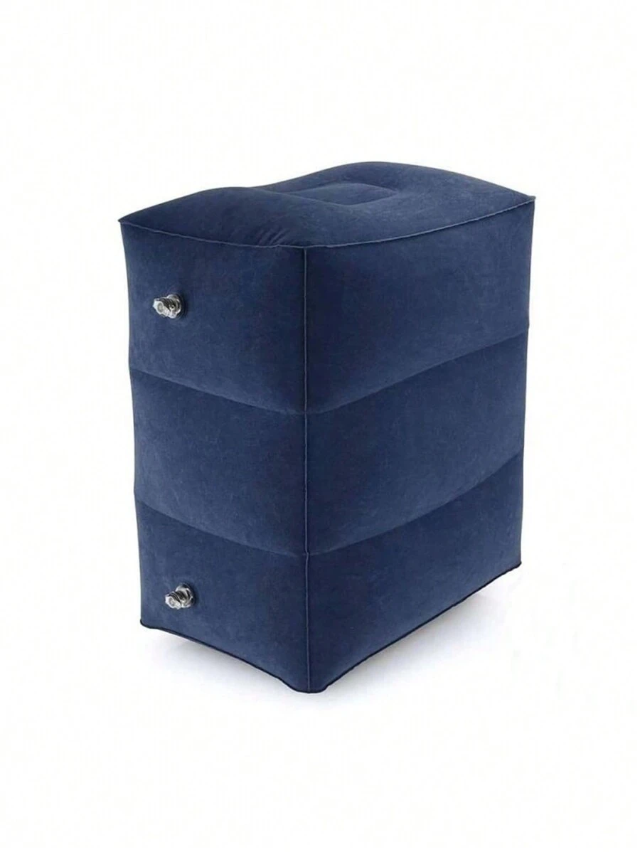 PVC Flight Sleeping Footrest Pillow Resting Pillow On Airplane Car Bus Pillow Inflatable Travel Foot Rest Pillow Foot Pad,Foldable,Convenient,Upgrade Your Travel Comfort,Adjustable Height,For Women,For Men,For Student - Navy Blue - View 1