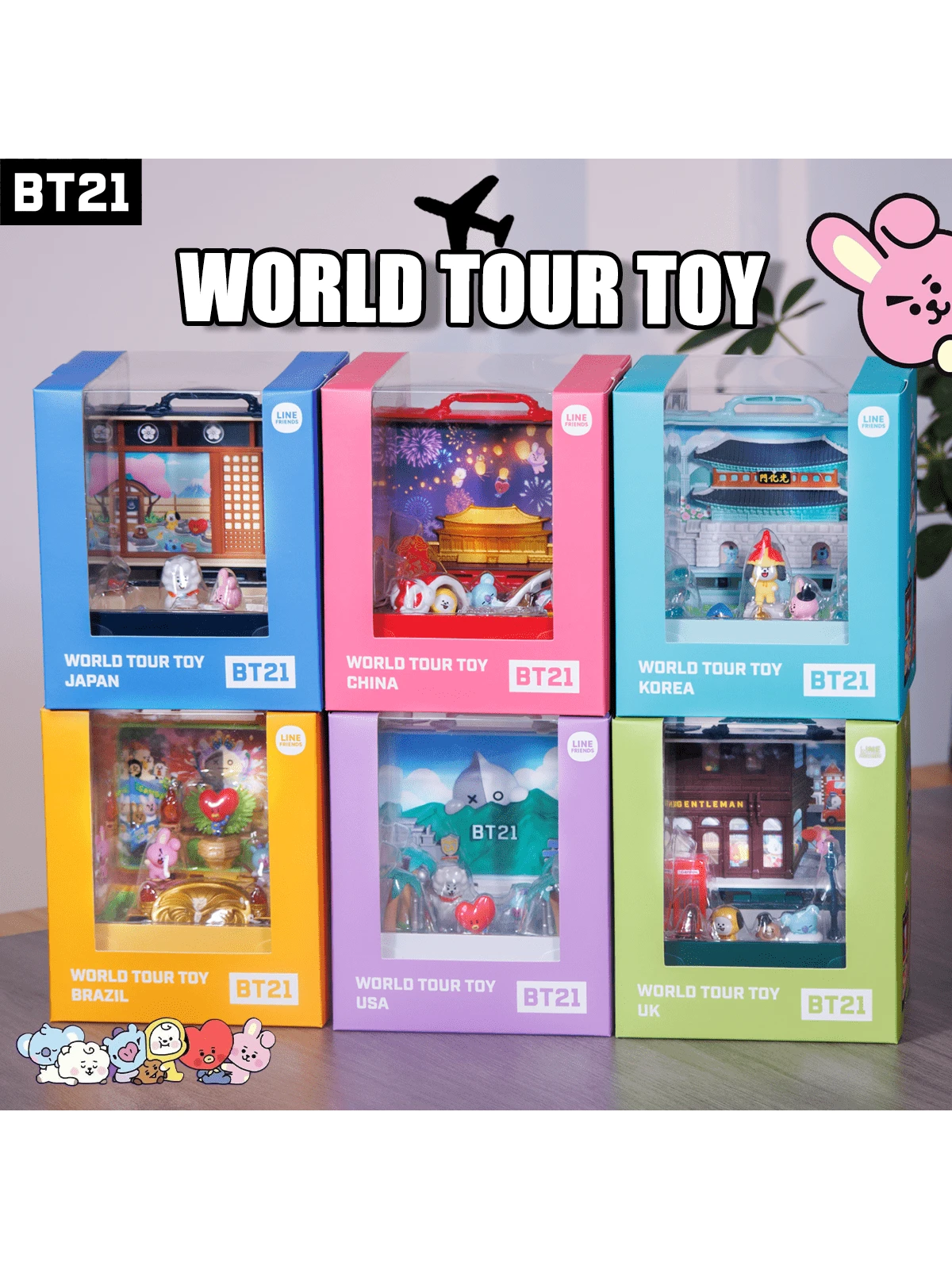 BT21 World Tour Miniature Scene Handbag Toy Figurine Sculpture