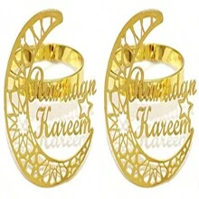 12 قطعة/6 قطع/2 قطعة من أطواق مناديل رمضان بشكل هلال