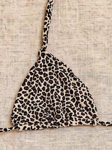 Leopard Print Bikini Set - 咖啡棕 - 查看 3