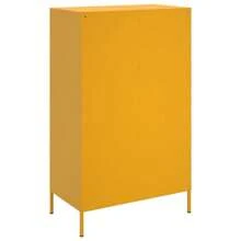 Stylish Mustard Yellow Steel Highboard 613 Cm Modern Storage Cabinet - Yellow - View 7