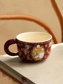 1pc Ceramic Cat Mug, Retro French Ins Style Coffee Cup, Breakfast Milk Oatmeal Mug, Creative Office Coffee Cup, Afternoon Tea Cup, Commercial Espresso Latte Art Cup, Suitable For Christmas Gift, Birthday Anniversary Present, Microwave & Dishwasher Friendly - Multicolor - View 13