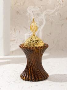 1 件装树脂香座，阿拉伯风格，带金盖香炉，装饰香座，适用于家庭、房间、派对和节日装饰 - 彩色 - 查看 8