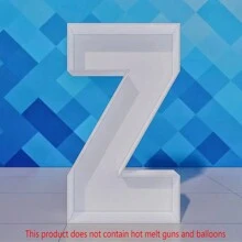 1 件装字幕字母马赛克大字母气球框架适用于生日派对婚礼背景装饰周年装饰预切大泡沫板（不含气球或热熔枪） - 白色 - 查看 35