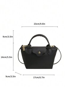 New Women Versatile Large Nylon Solid Color Shoulder Bag, Crossbody Bag, Tote Bag - Black - View 12