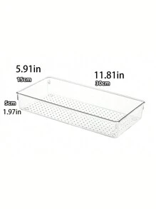 1/5/7/11/18件装透明抽屉收纳盒，7种尺寸美妆化妆品收纳盒，防滑塑料隔板，适用于化妆品、厨房用品、办公用品、家居收纳托盘、多功能浴室梳妆台托盘、珠宝盒、收纳袋、化妆刷架、香水收纳盒、化妆包，女士礼物、圣诞礼物、女士礼品创意、房间装饰 - 彩色 - 查看 14