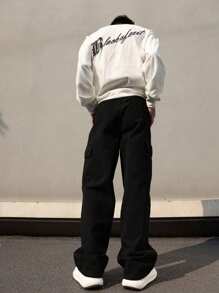 2pcs Tween Boy Casual Sports Outdoor Cargo Pants With Big Pockets, Spring & Autumn