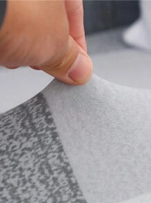 1pc Asymmetrical Color Block Patchwork Print Sofa Cover 3 Seater, All-Season Elastic Dust-Proof Sofa Protector, Suitable For Living Room Home Decor