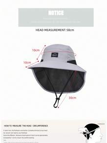 1pc Men's Summer Wide Brim Sun Hat, Outdoor Fishing Hiking Breathable UV Protection Cap