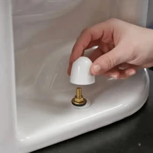 4pcs Universal Toilet Bolt Caps, Round Plastic Push-On Toilet Bowl BoltCaps Covers, With Extra Washers For Easy Installation - White - View 1