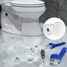 4pcs Universal Toilet Bolt Caps, Round Plastic Push-On Toilet Bowl BoltCaps Covers, With Extra Washers For Easy Installation - White - View 4