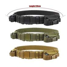 Hunting Equipment System Tactical Men Belt Waist Support Security Combat Duty Utility Belt With Magazine Pouches - Khaki - View 3