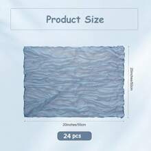 12/24 Pezzi di tovaglioli di garza di formaggio, 50 x 50 cm, tovaglioli da tavola di lino stile fattoria bohémien e accartocciati, tovaglia decorativa per matrimoni, feste, uso quotidiano domestico