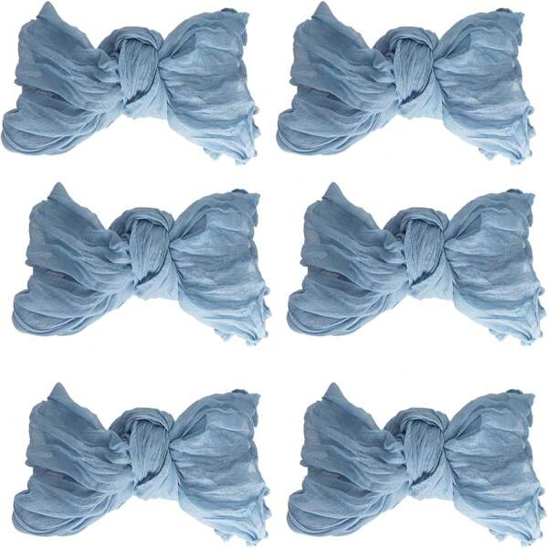 12/24 Pezzi di tovaglioli di garza di formaggio, 50 x 50 cm, tovaglioli da tavola di lino stile fattoria bohémien e accartocciati, tovaglia decorativa per matrimoni, feste, uso quotidiano domestico