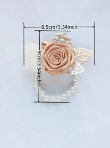 1 Stück Elegante Champagnerfarbe Koreanische Stil Braut Handgelenk Blume Hochzeit Accessoire Brautjungfern Schwester Gruppe Hochzeitsgeschenk Champagner Super Fairy Armband