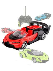 Convertible Control Car Turns On Headlights 7 Functions Green Red Blue Various Models - Red Bulgati - View 2