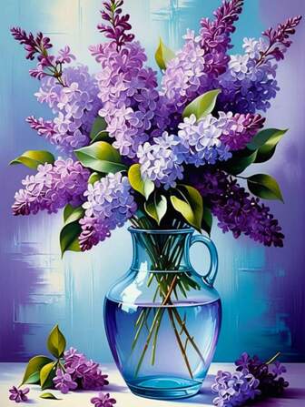 1pc DIY Diamond Painting Rhinestone Embroidery Vase Flower Home Decor, Full Drill, 11.8*15.7in
