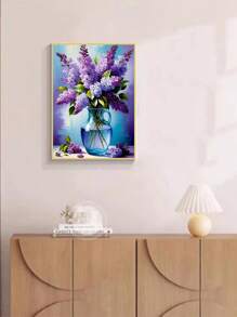 1pc DIY Diamond Painting Rhinestone Embroidery Vase Flower Home Decor, Full Drill, 11.8*15.7in