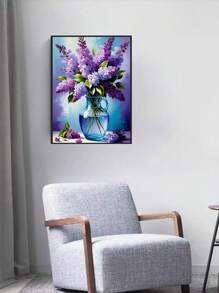 1pc DIY Diamond Painting Rhinestone Embroidery Vase Flower Home Decor, Full Drill, 11.8*15.7in