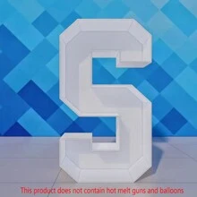 1 件装字幕字母马赛克大字母气球框架适用于生日派对婚礼背景装饰周年装饰预切大泡沫板（不含气球或热熔枪） - 白色 - 查看 23