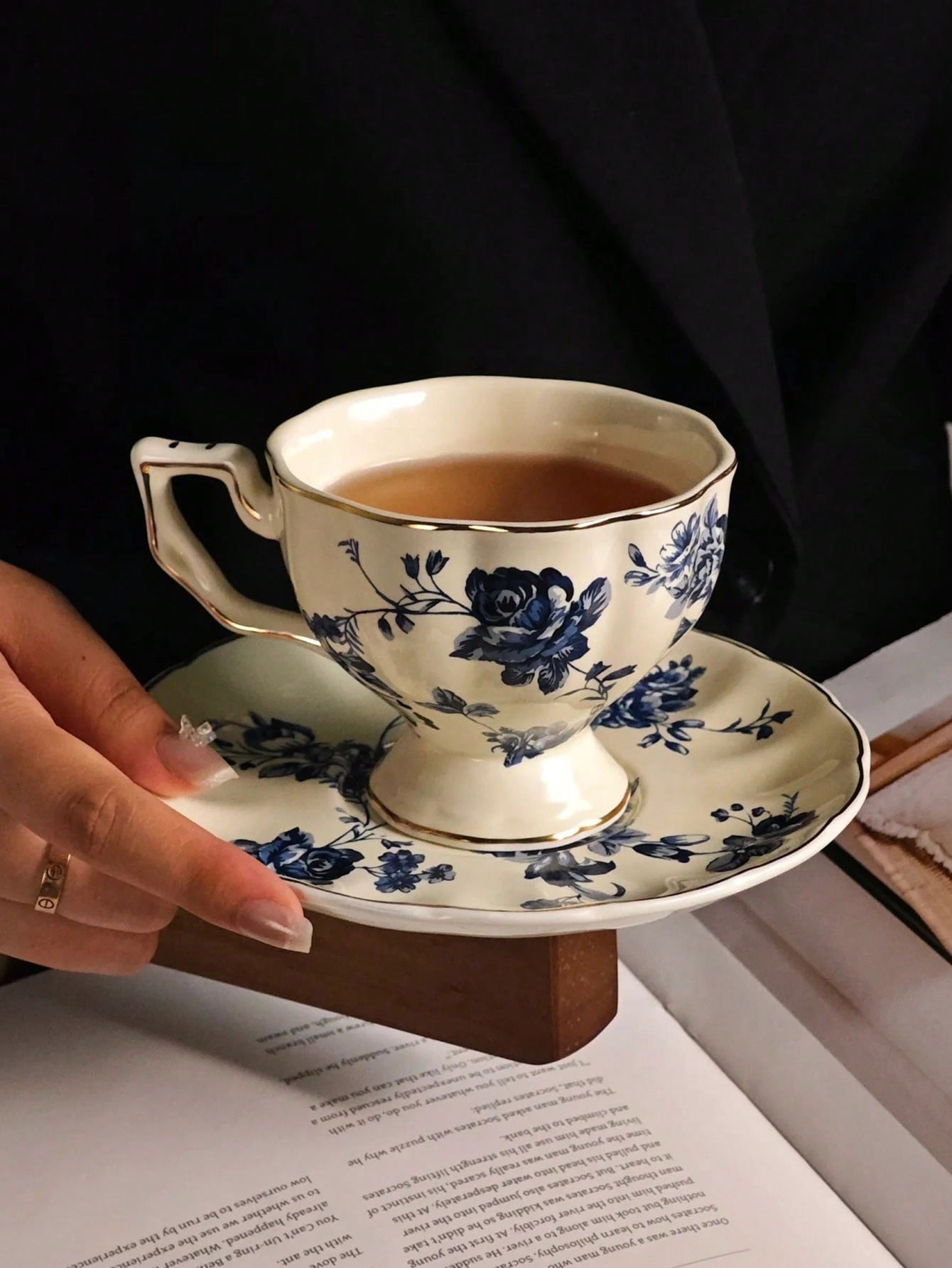 قطعة واحدة مجموعة كوب وصحن كلاسيكي فرنسي للشاي وال...